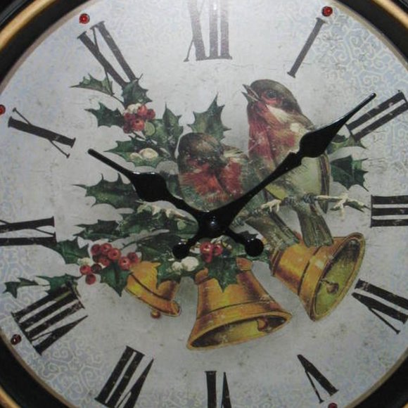 Clock LED 15.75 Inches Birds with Bells New - Picture 2 of 3